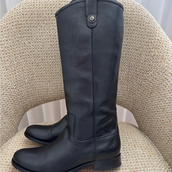 Frye Melissa Tall Riding Boot, Black Leather, Size 7.5 - Picture 9 of 10